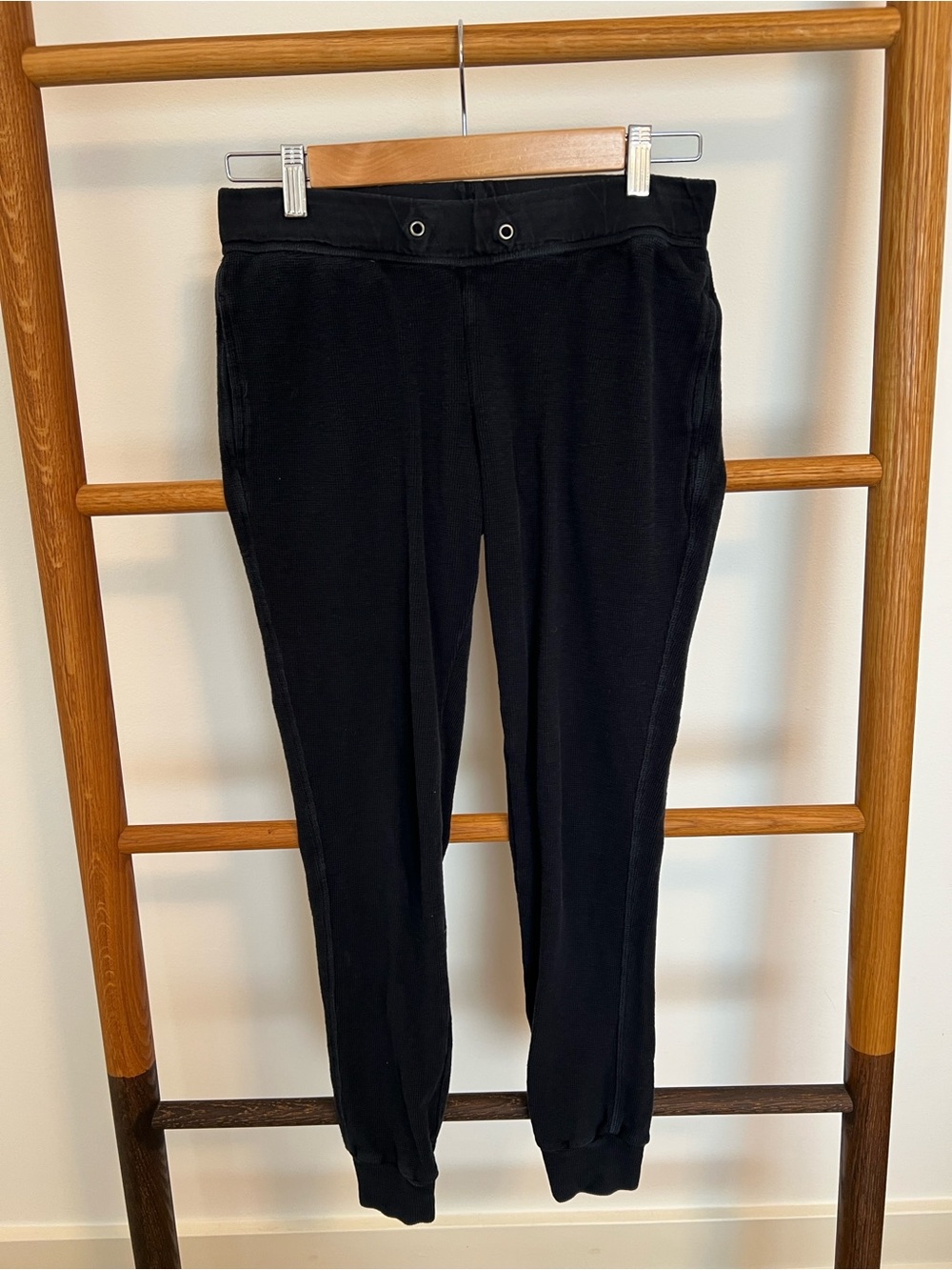 Standard James Perse Black Grommet Joggers - Elastic Waist